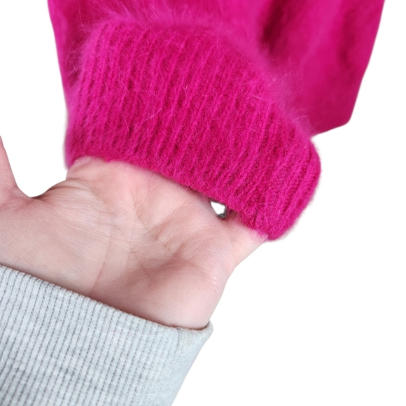 Vintage Venesha Vibrant Pink Angora Sweater, Sz Large - Picture 5 of 8